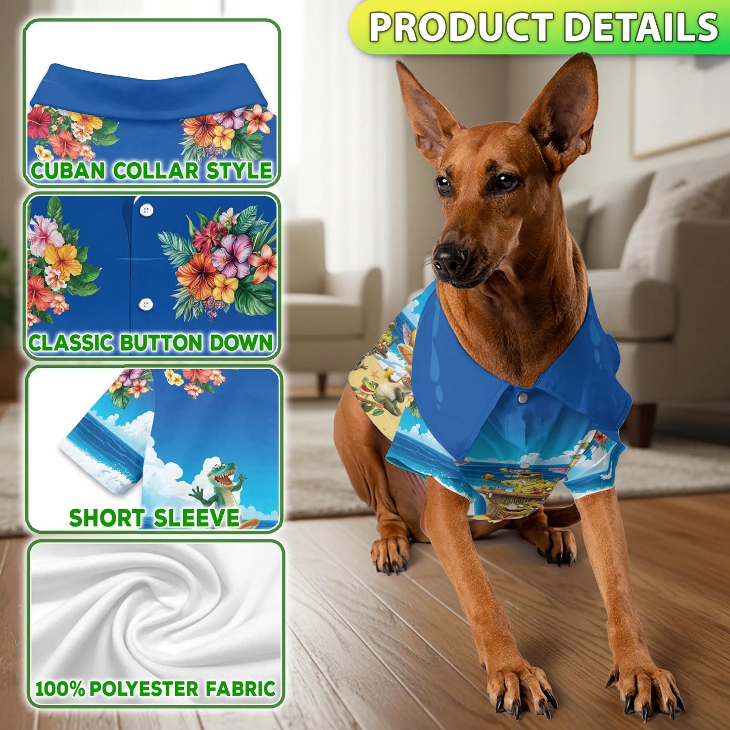 Crocodile Alligator Beach Party Matching Dog Owner Hawaiian Shirts, Funny Pet Aloha Shirt for Beach Vacation - Azhawaiian