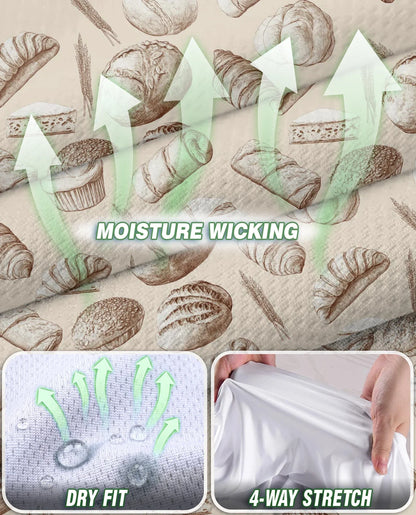 Bread Pattern Sleeveless Polo Shirt for Women, Cute Food Lover Style | Azhawaiian