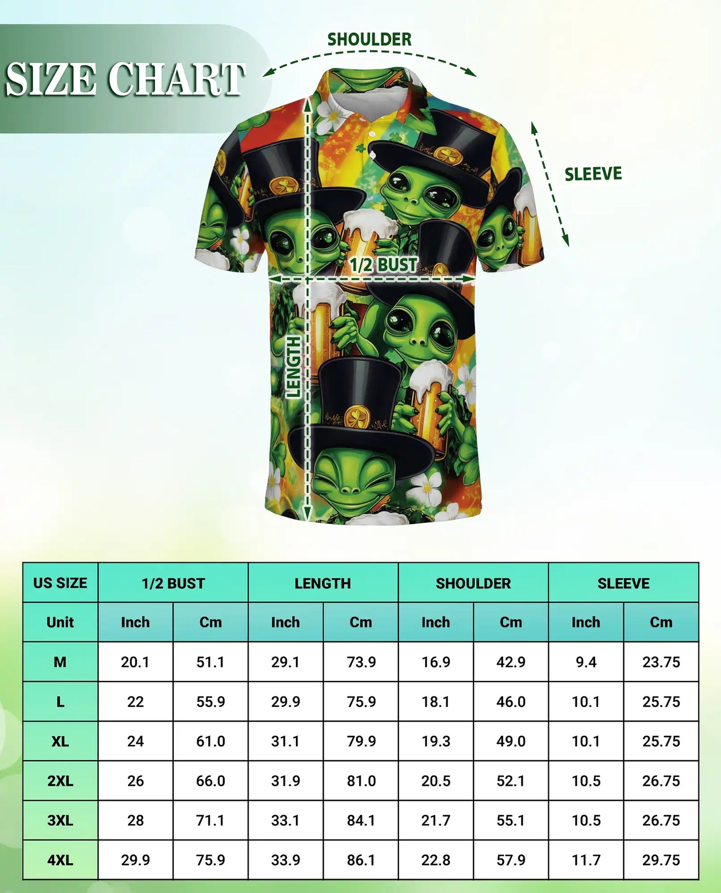 Alien St Patrick’s Polo Shirt, Funny Beer | Azhawaiian