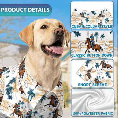 Softball Hibiscus Matching Dog Owner Hawaiian Shirts, Funny Pet Aloha Shirt for Beach Vacation - Azhawaiian