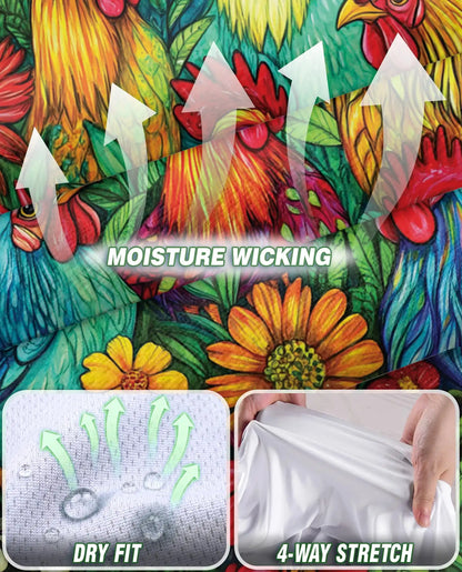 Colorful Chicken Farm Summer Sleeveless Polo Shirt for Women  | Azhawaiian