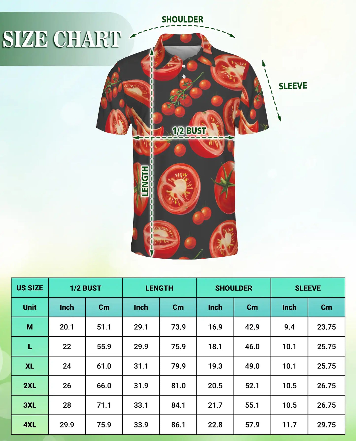 Tomato Slice 3D Polo Shirt for Men, Funny Food Lover Style | Azhawaiian