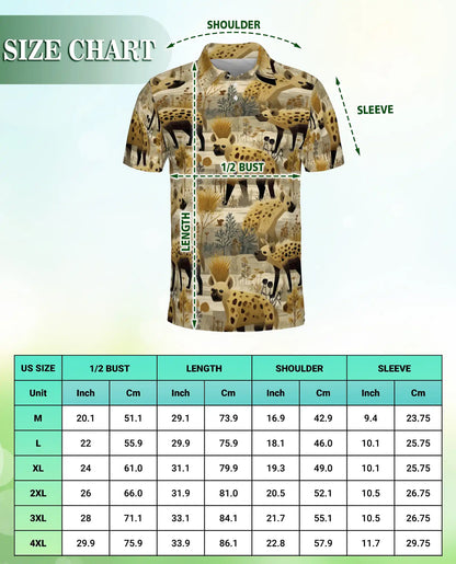 Safari Hyena Wildlife Polo Shirt African Animal Nature Pattern Design | Azhawaiian