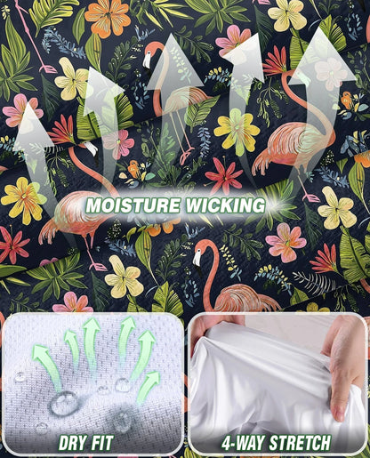 Black Flamingo Retreat Sleeveless Polo Shirt for Women | Azhawaiian