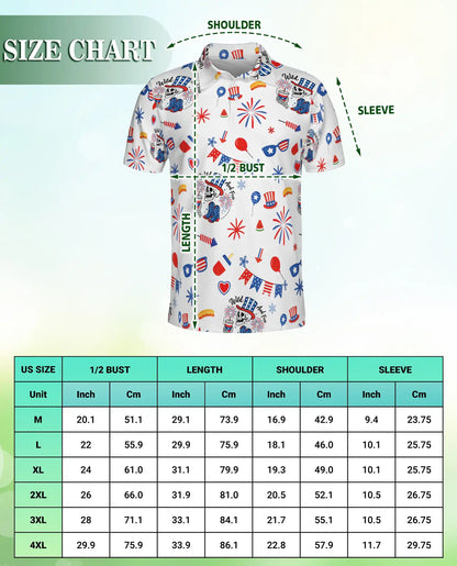 Wild And Free Patriotic Skull 4th of July Polo Shirt | Azhawaiian