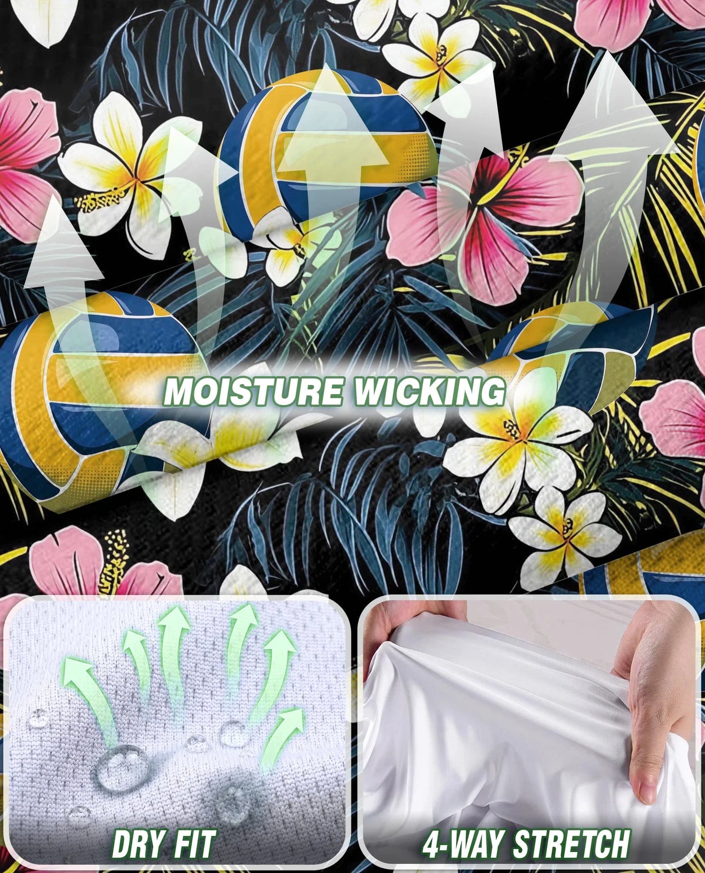 Volleyball Flower Sleeveless Polo Shirt for Women | Azhawaiian