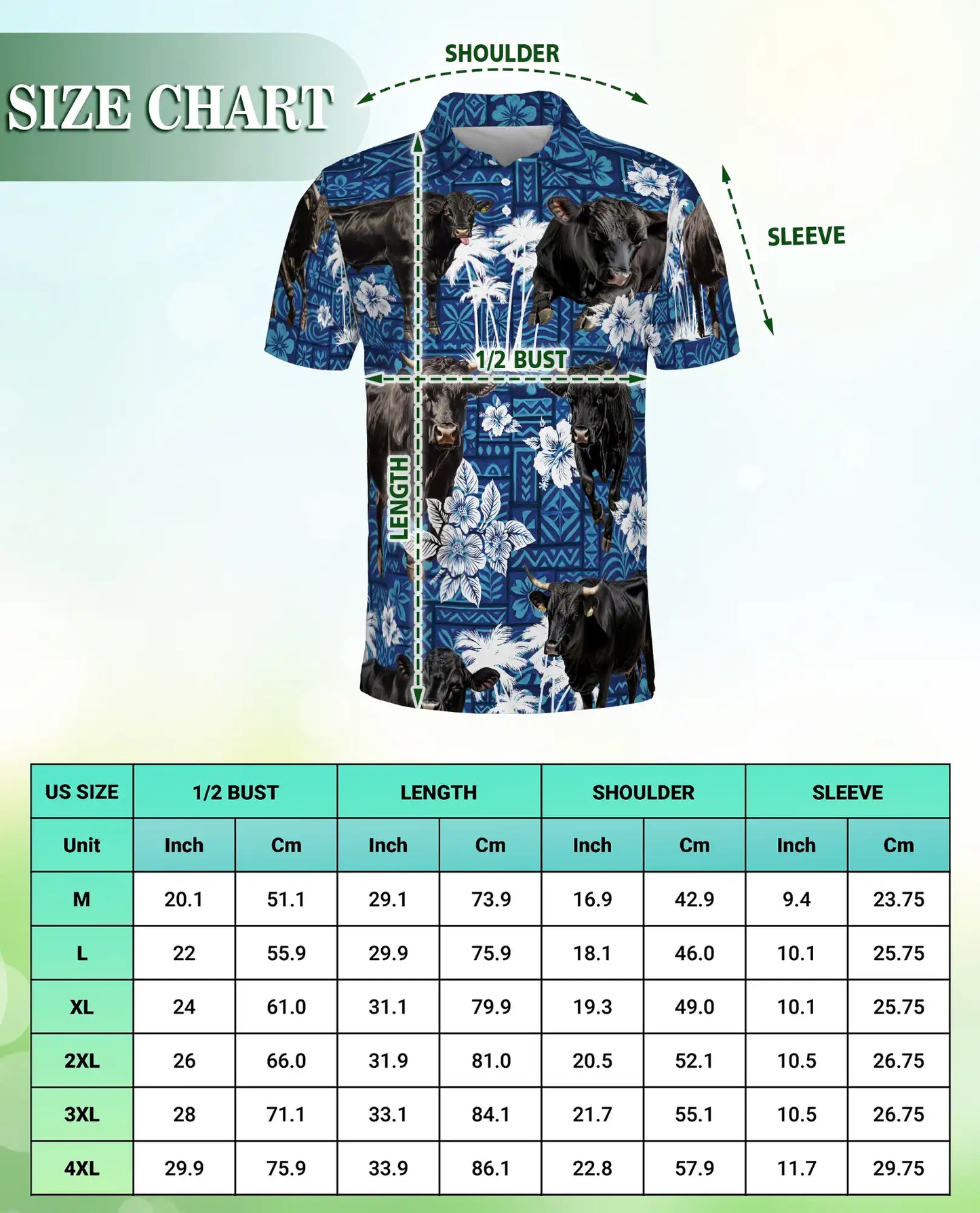 Black Cow Tropical Polo Shirt, Island Floral Print | Azhawaiian