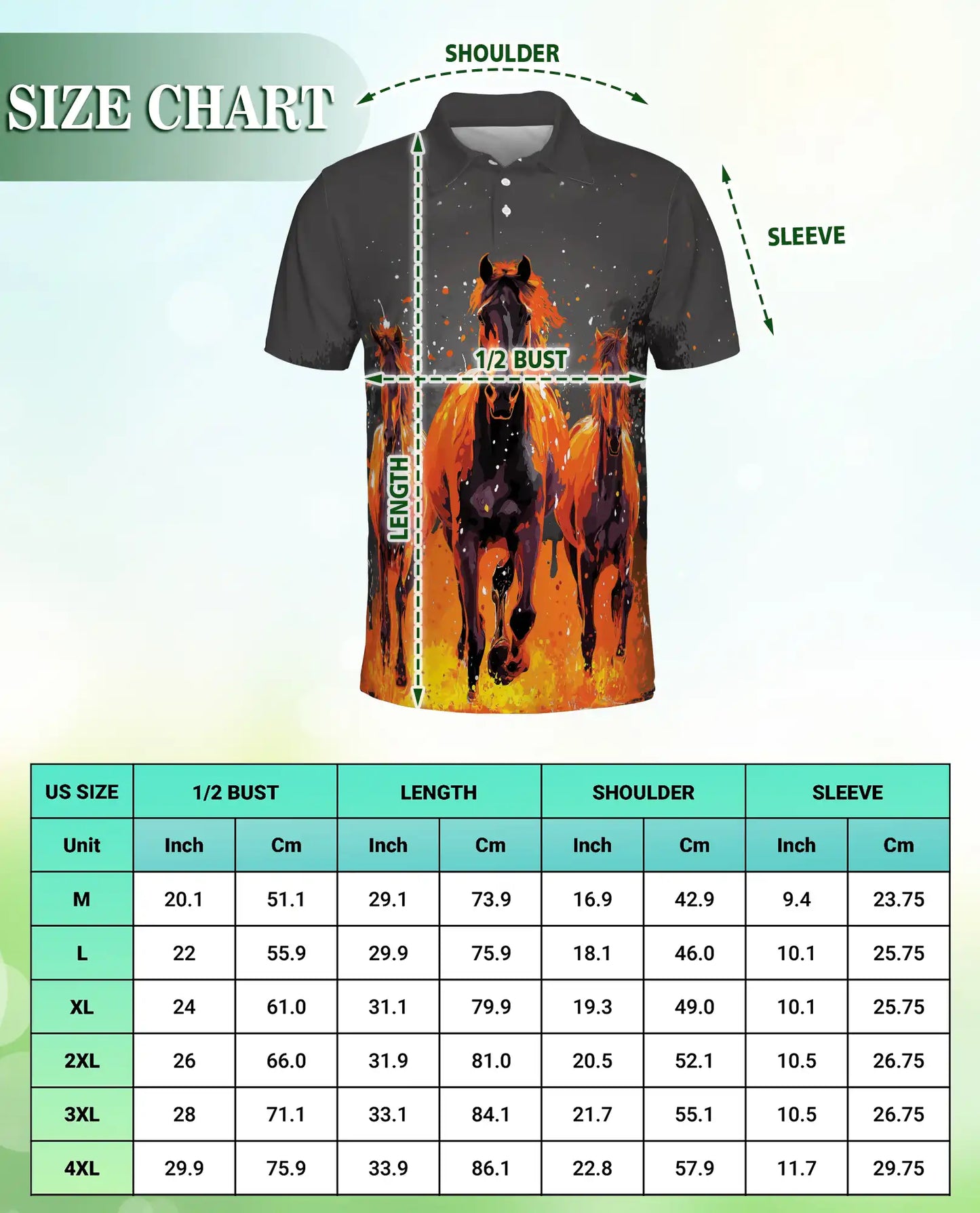Running Horses Polo Shirt - Wild Stallion Western Style | Azhawaiian