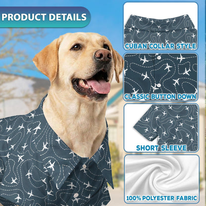 Vintage Airplane Matching Dog Owner Hawaiian Shirts, Funny Pet Aloha Shirt for Beach Vacation - Azhawaiian