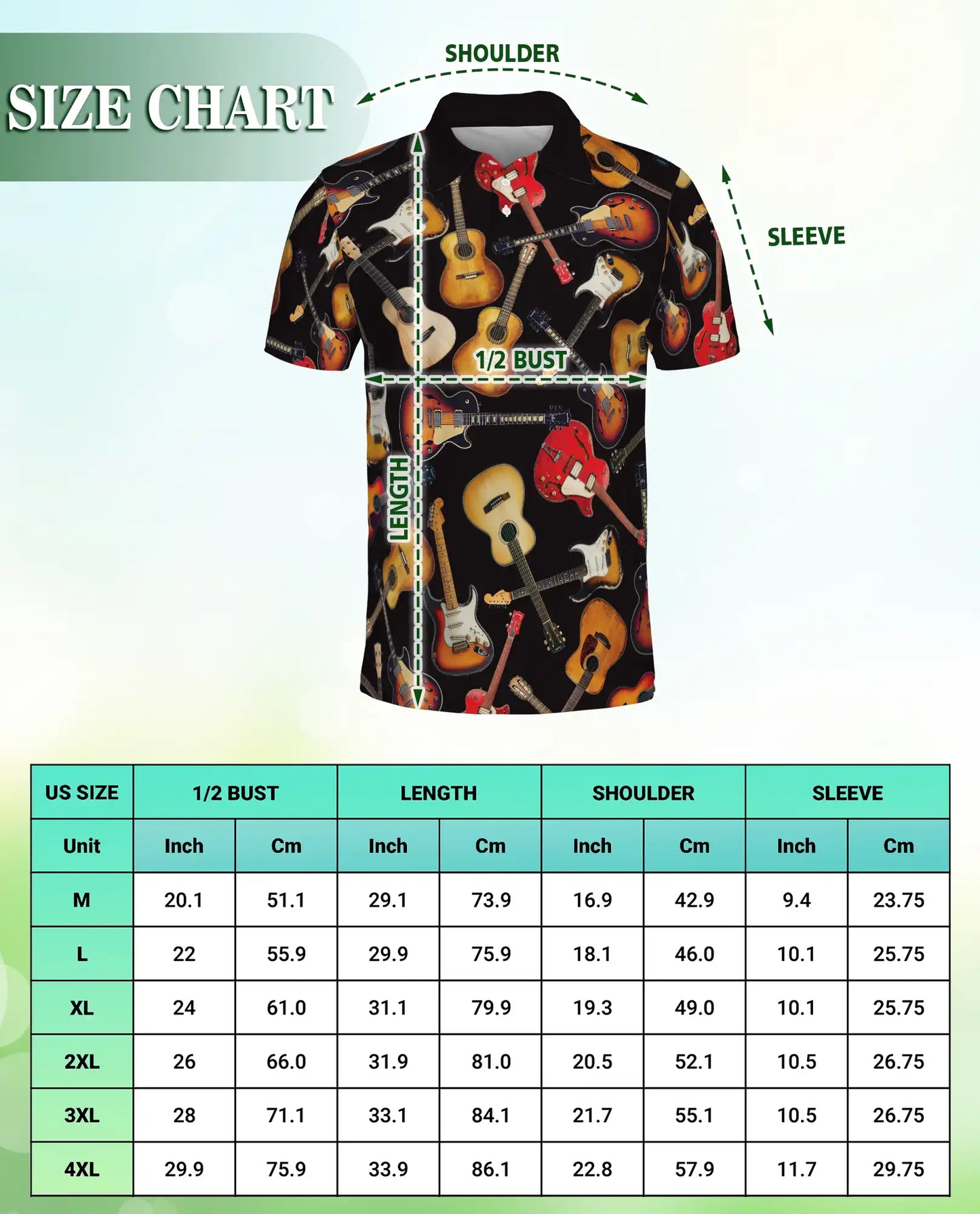 Guitar Music Polo Shirt | Azhawaiian