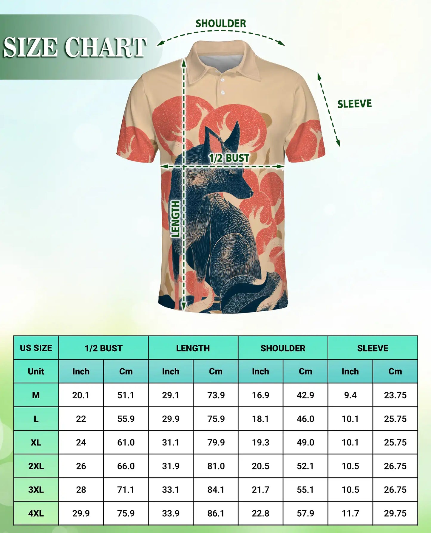 Scandinavian Fox Art Polo Shirt-Modern Woodland Wildlife Design | Azhawaiian
