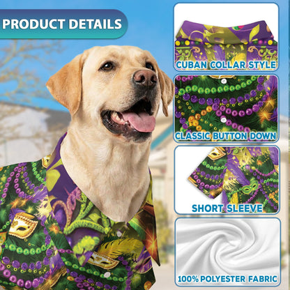 Mardi Gras Tree Matching Dog Owner Hawaiian Shirts, Funny Pet Aloha Shirt for Beach Vacation - Azhawaiian