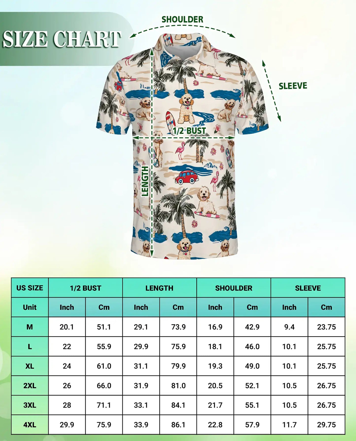 Cute Dog Beach Hawaiian 3D Polo Shirt for Men | Azhawaiian