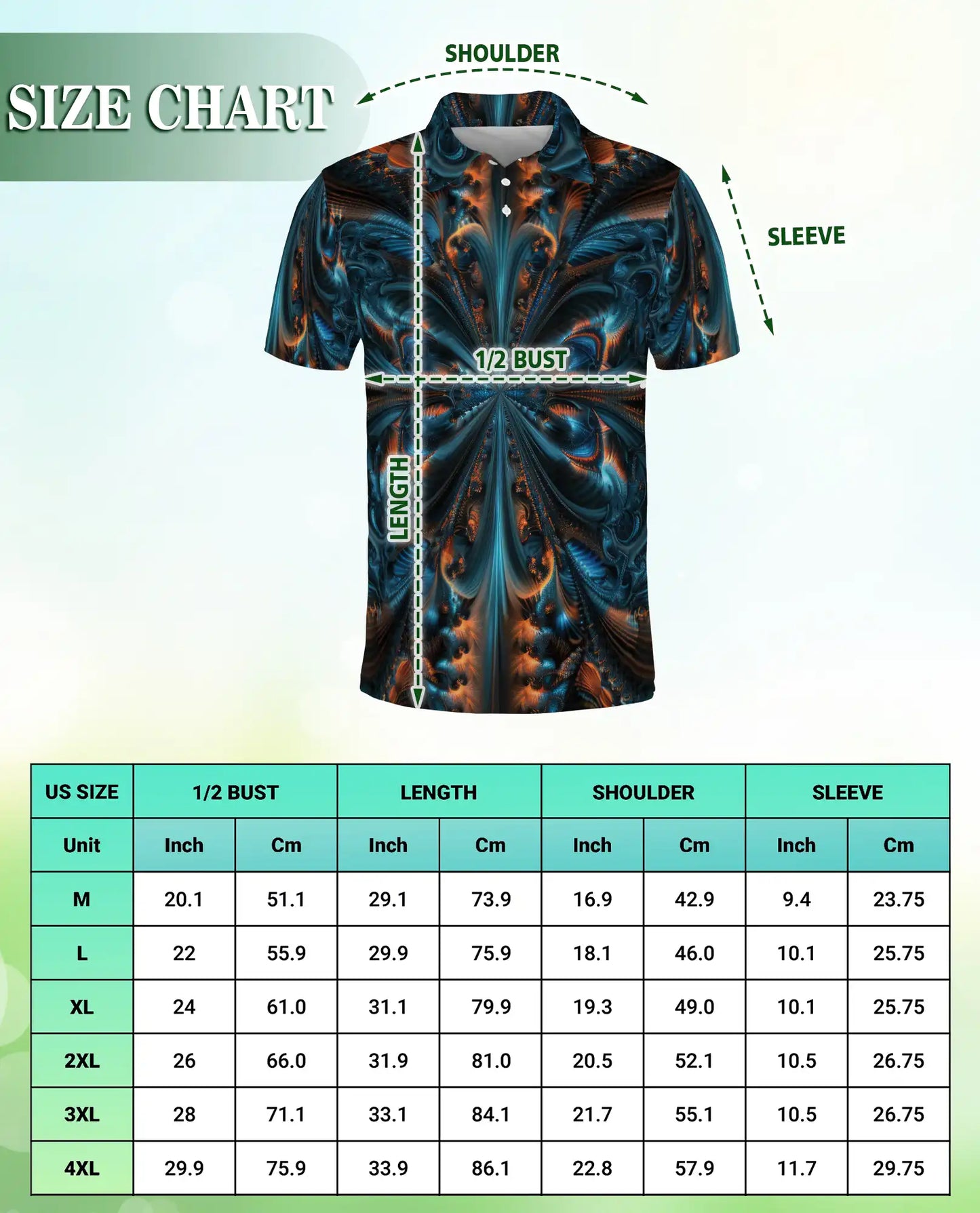 Abstract Fractal Art Polo Shirt for Men | Azhawaiian