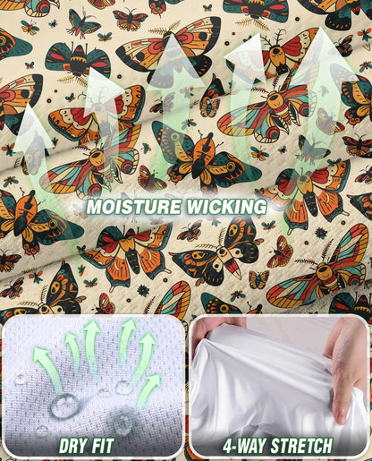 Antique Butterfly Chart Pattern Sleeveless Polo Shirt for Women | Azhawaiian