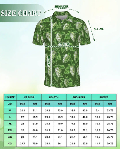Hop Leaf Green Polo Shirt | Azhawaiian