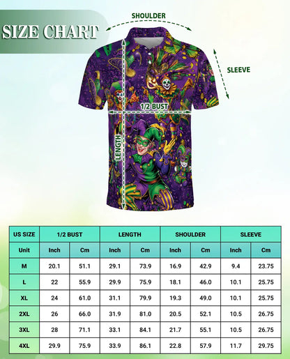Mardi Gras Jester Hawaiian Polo Shirt | Azhawaiian