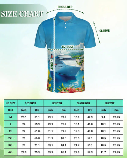 Cruise Ship Ocean View 3D Polo Shirt | Azhawaiian