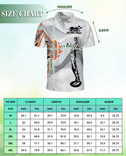 Bowling Polo Shirt, Skeleton Fast Bowling Print | Azhawaiian