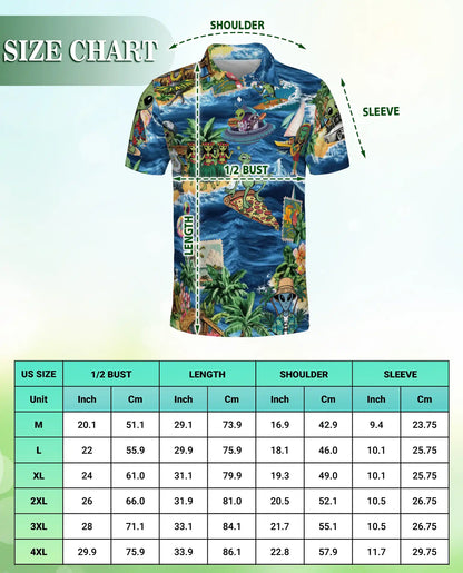 Alien Tropical Beach Polo Shirt | Azhawaiian