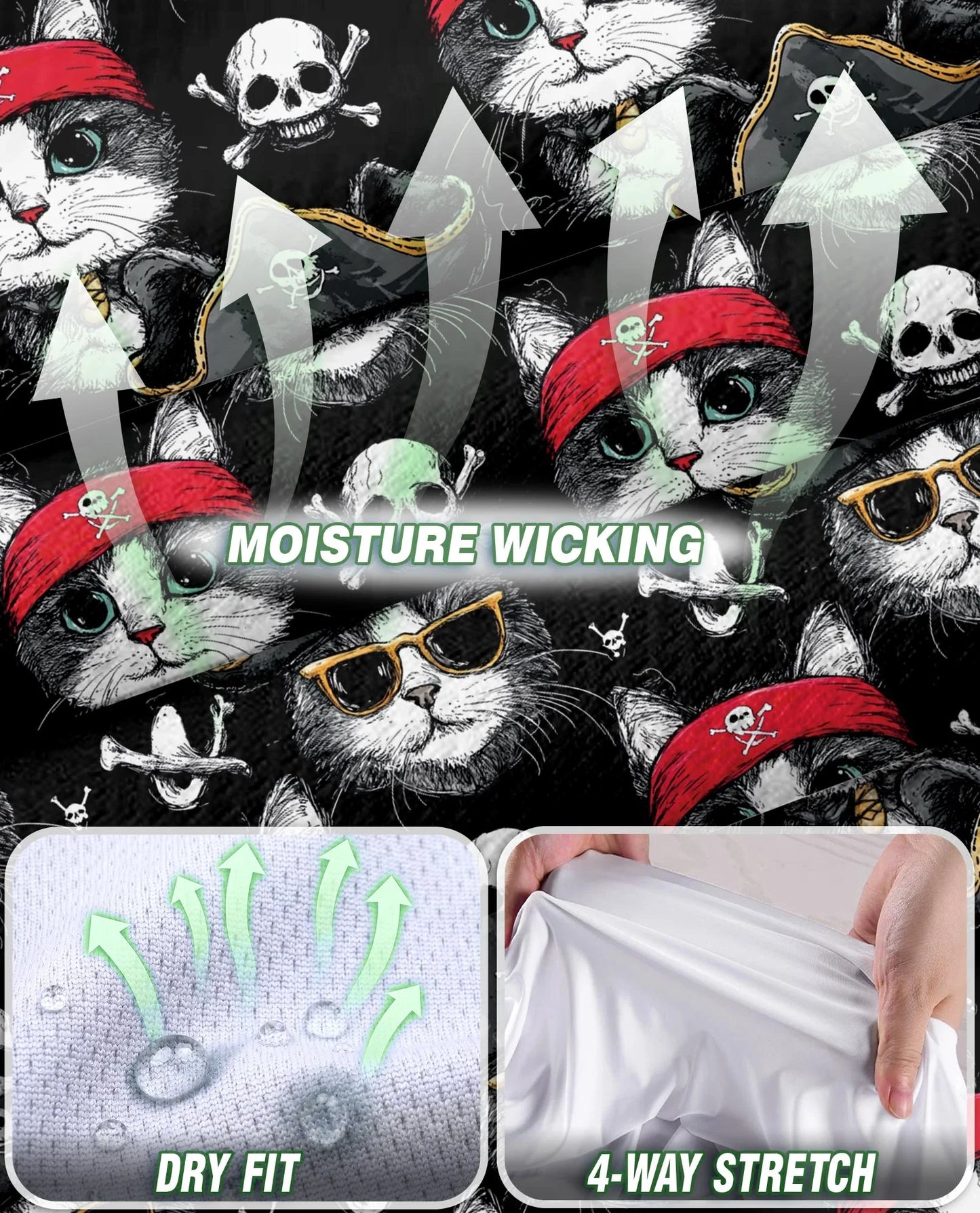 Pirate Cat Sleeveless Polo Shirt for Women | Azhawaiian