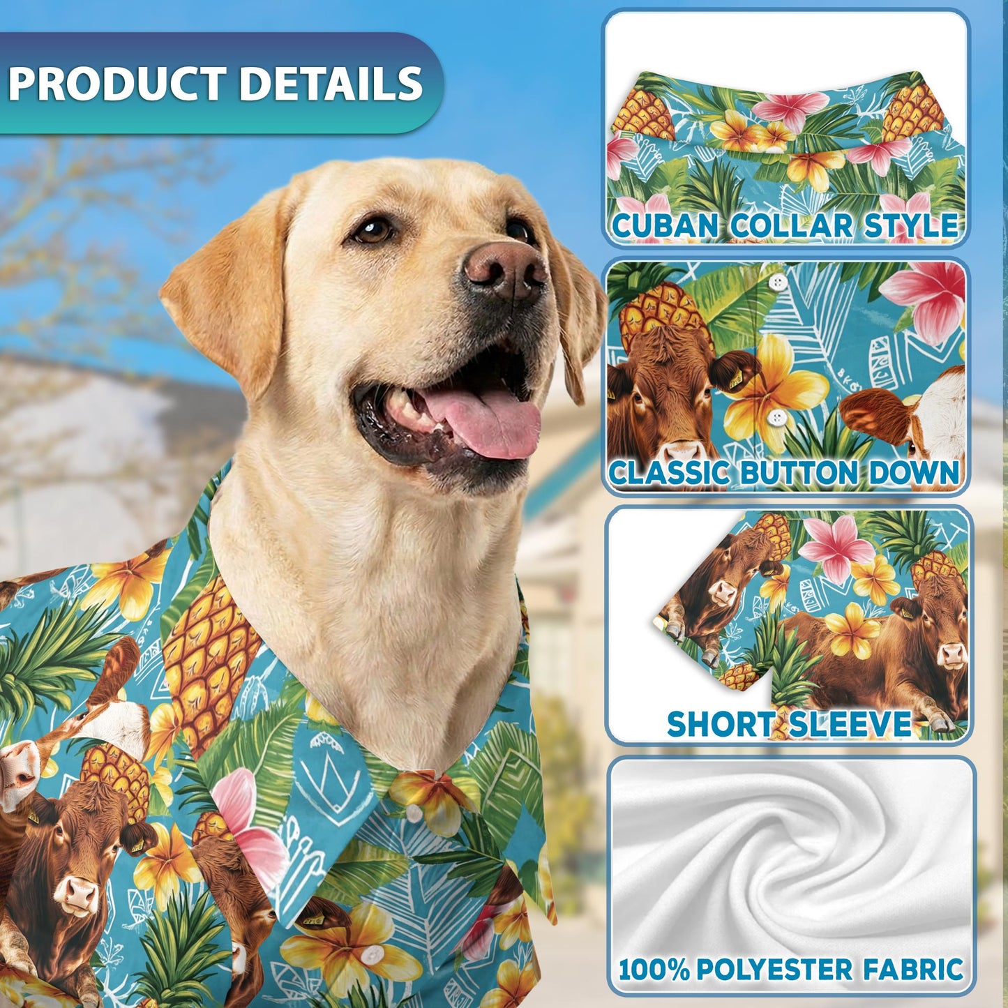 Red Angus Cattle Matching Dog Owner Hawaiian Shirts, Funny Pet Aloha Shirt for Beach Vacation - Azhawaiian