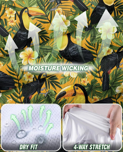 Toucan Tropical Floral Sleeveless Polo Shirt for Women, Exotic Bird Summer Style | Azhawaiian