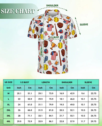 Patriotic Softball Polo Shirt for Men- USA Softball Game Day | Azhawaiian