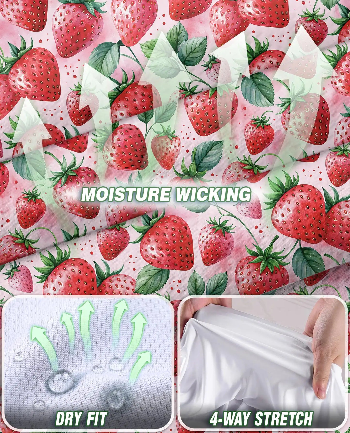 Allover Strawberry Print Sleeveless Polo Shirt for Women | Azhawaiian