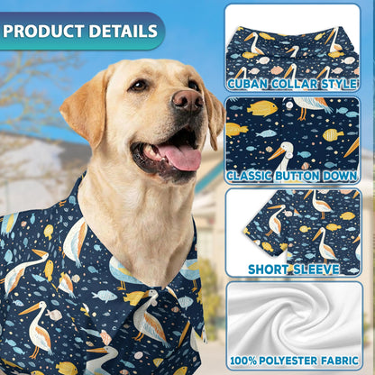 Pelican Matching Dog Owner Hawaiian Shirts, Funny Pet Aloha Shirt for Beach Vacation - Azhawaiian