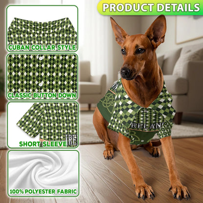 Ireland St Patrick’s Day Matching Dog Owner Hawaiian Shirts, Funny Pet Aloha Shirt for Beach Vacation - Azhawaiian