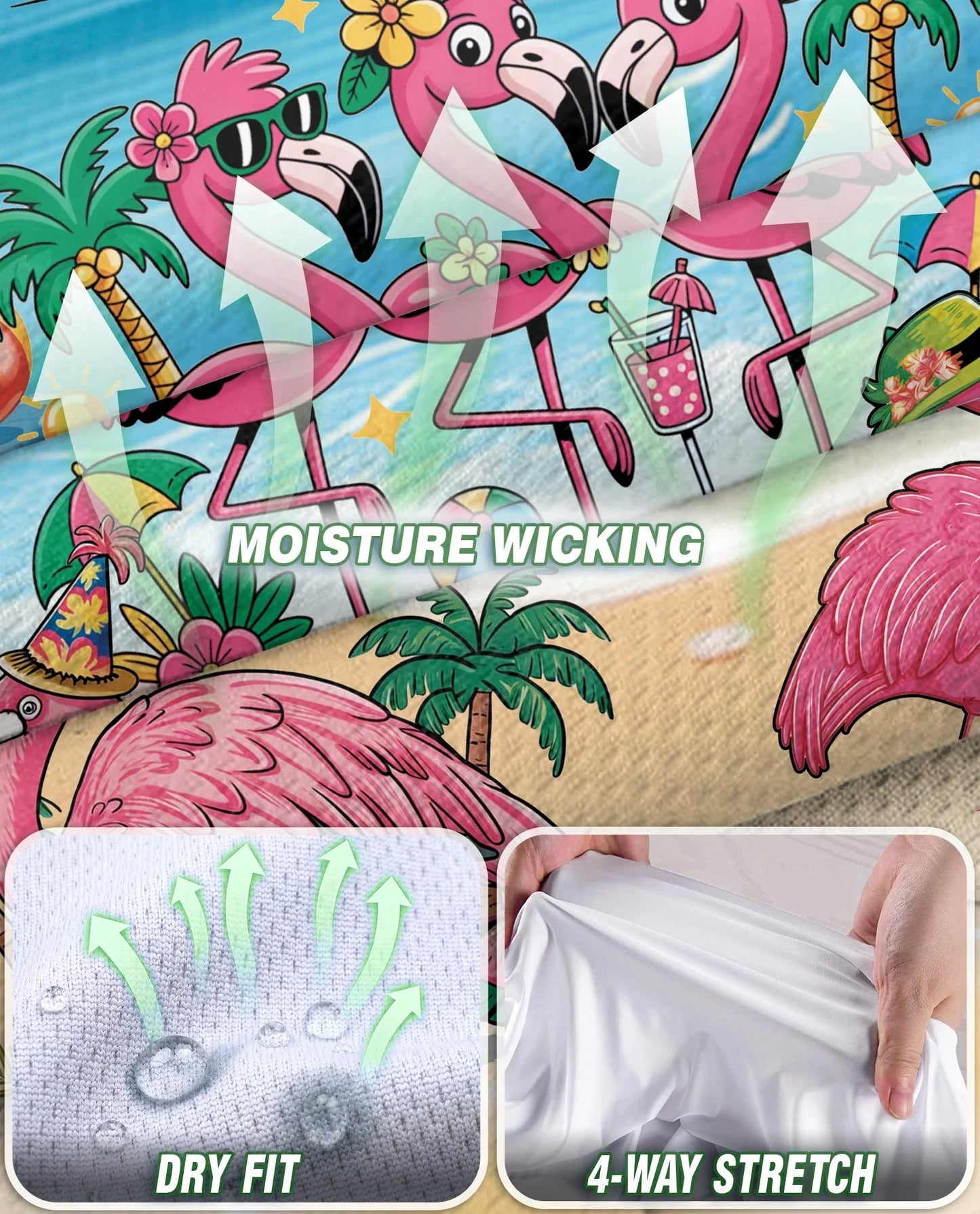 Flamingo Cocktails Beach Sleeveless Polo Shirt for Women, Tropical Summer Style | Azhawaiian