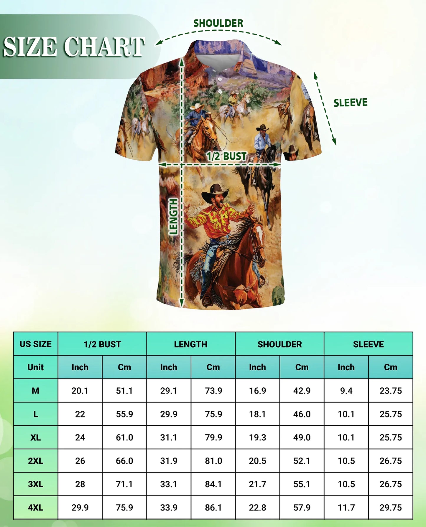 Cowboy Rodeo 3D Polo Shirt for Men, Western Horse Rider Style | Azhawaiian