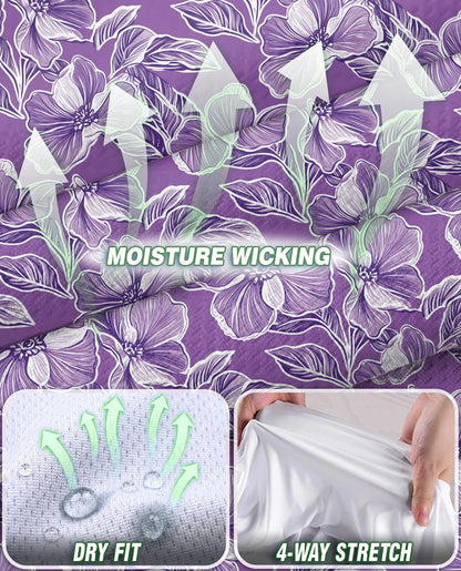 Big Hibiscus Purple Sleeveless Polo Shirt for Women | Azhawaiian