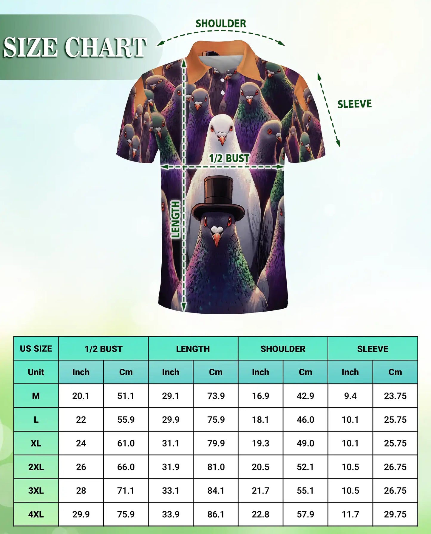 Funny Pigeon 3D Polo Shirt for Men, Cool Bird Humor Streetwear Style | Azhawaiian