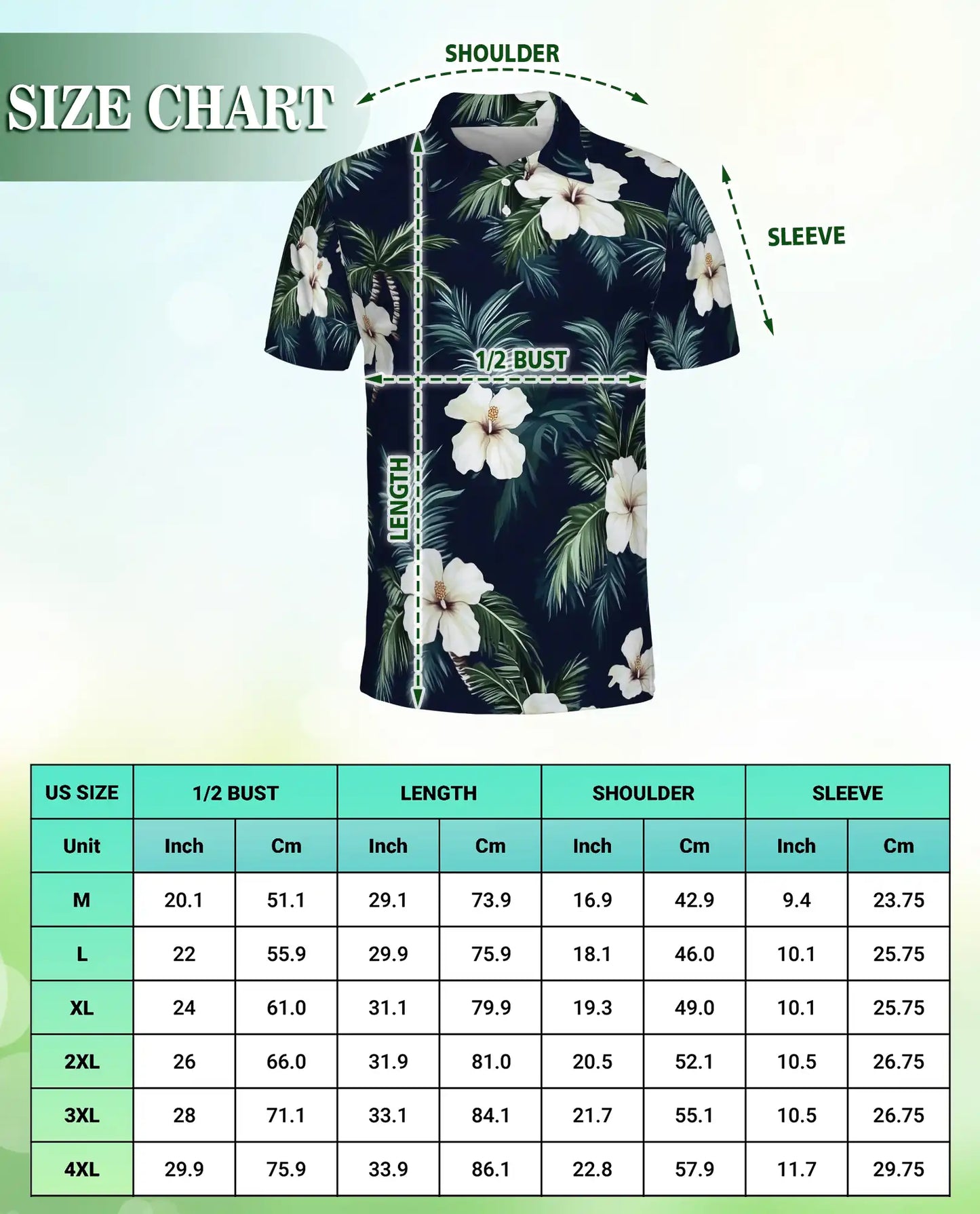 Tropical Hibiscus Palm 3D Polo Shirt for Men, Hawaiian Floral Beach Style | Azhawaiian