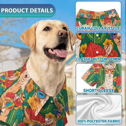 Llamazing Tropical Llama Matching Dog Owner Hawaiian Shirts, Funny Pet Aloha Shirt for Beach Vacation - Azhawaiian