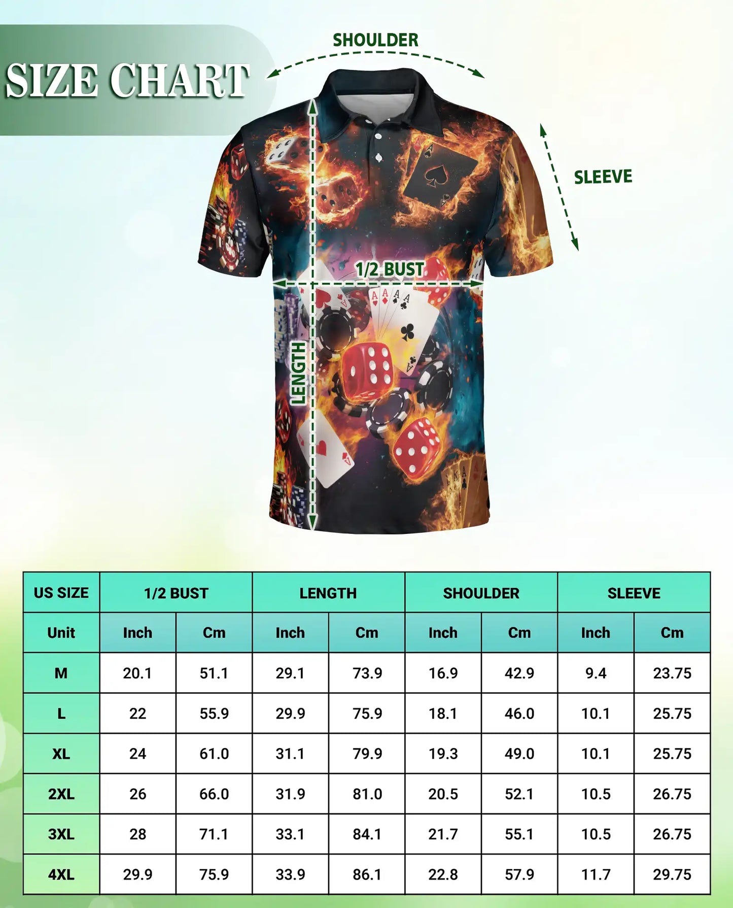 Casino Poker Polo Shirt, Dice & Cards Style | Azhawaiian
