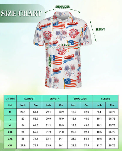 4th of July Fireworks Polo Shirt | Azhawaiian