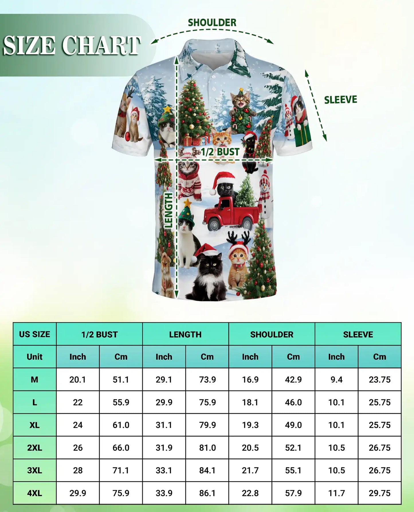 Cute Cat Christmas Polo Shirt for Men | Azhawaiian