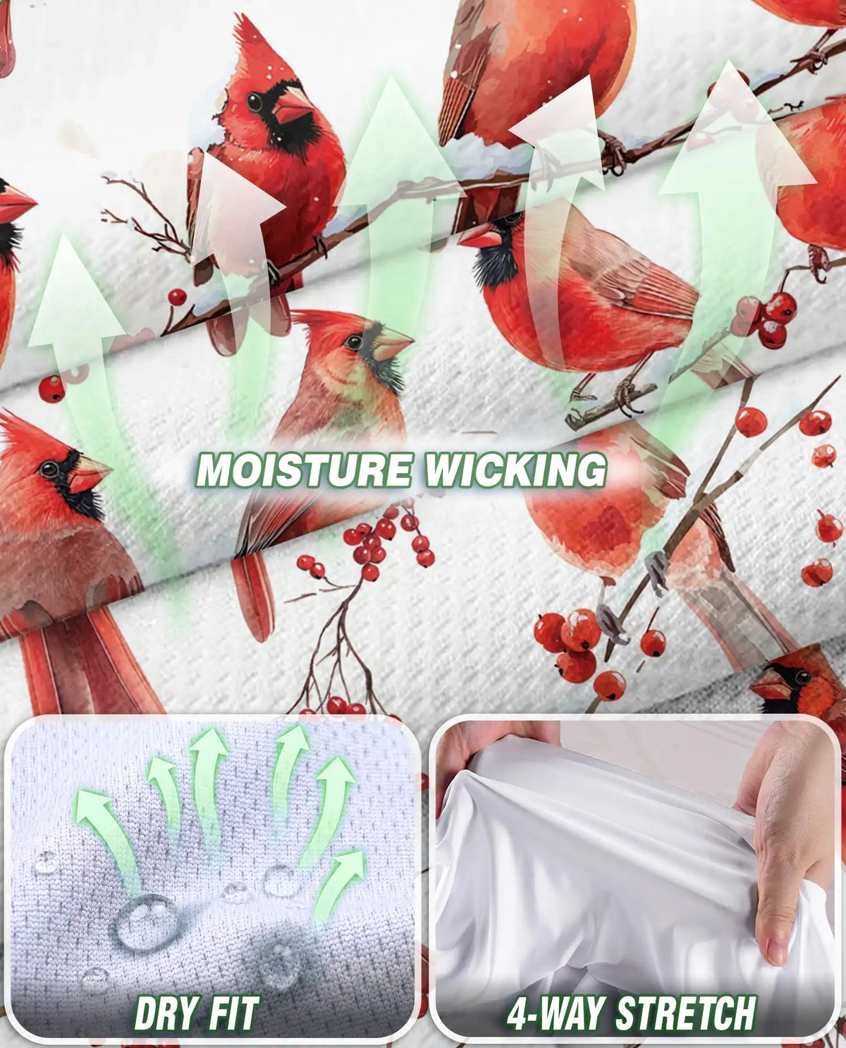 Cardinal Bird Sleeveless Polo Shirt for Women, Elegant Wildlife Nature Style
