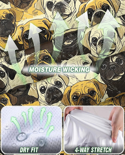 Pug Dog Pattern Sleeveless Polo Shirt for Women