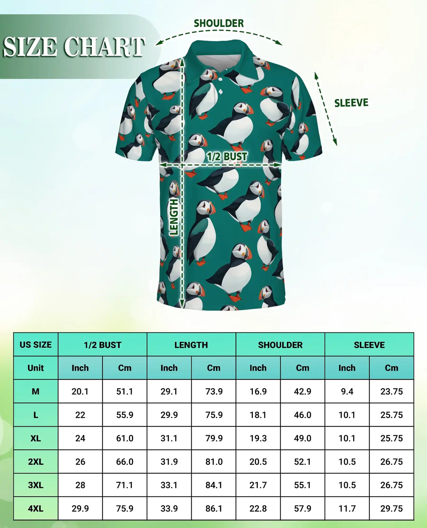 Cute Puffin Bird 3D Polo Shirt for Men, Coastal Seabird Tropical Style | Azhawaiian