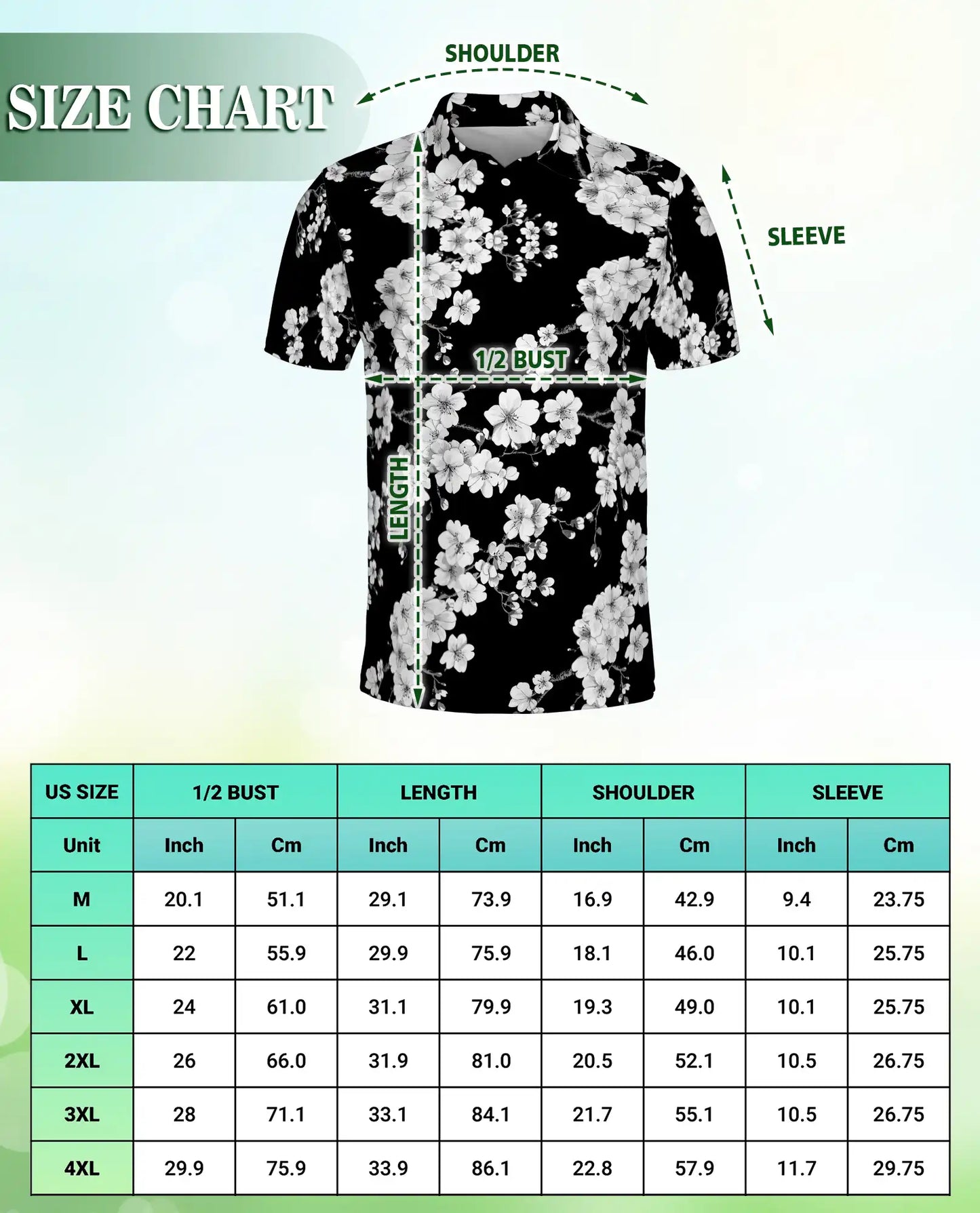 Black White Floral Hawaiian 3D Polo Shirt for Men | Azhawaiian