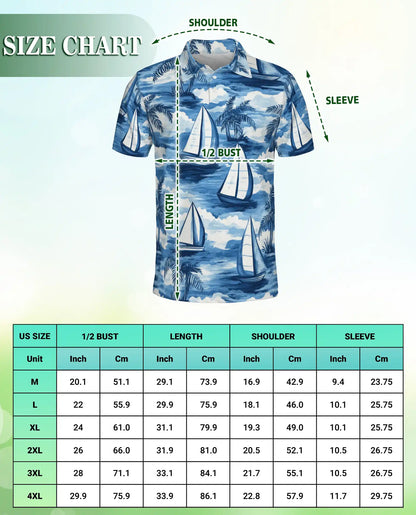 Sailboat Tropical Polo Shirt | Azhawaiian