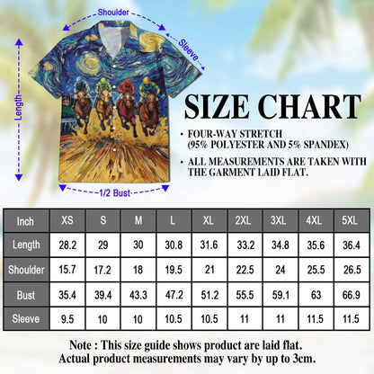Horse Racing Art Hawaiian Shirt - Jockey Racing Impressionist Design | Azhawaiian