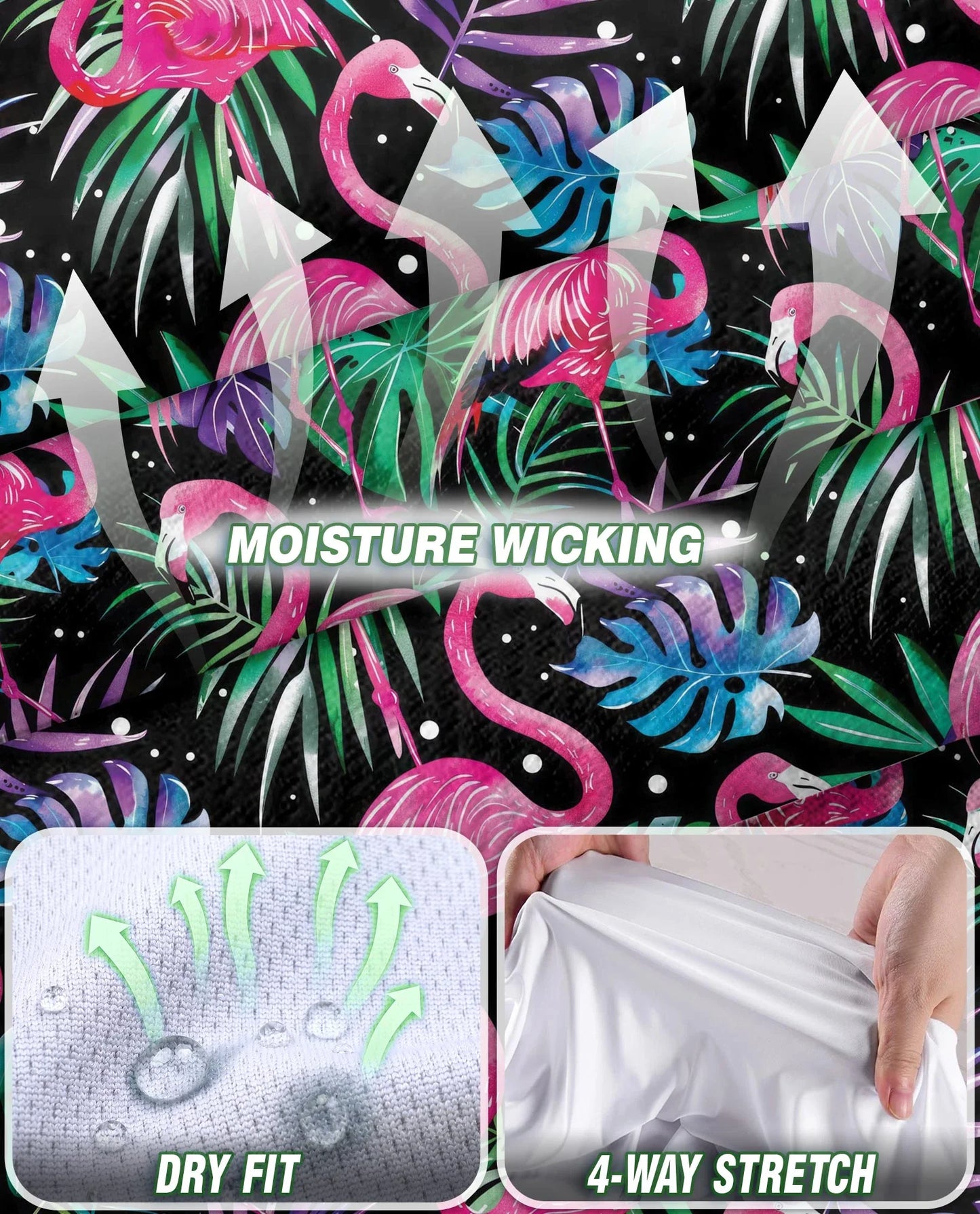 Flamingo Leaf Summer Sleeveless Polo Shirt for Women, Tropical Beach Style | Azhawaiian
