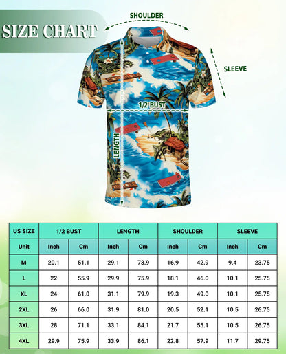 Cornhole Beach Hawaiian Polo Shirt for Men | Azhawaiian