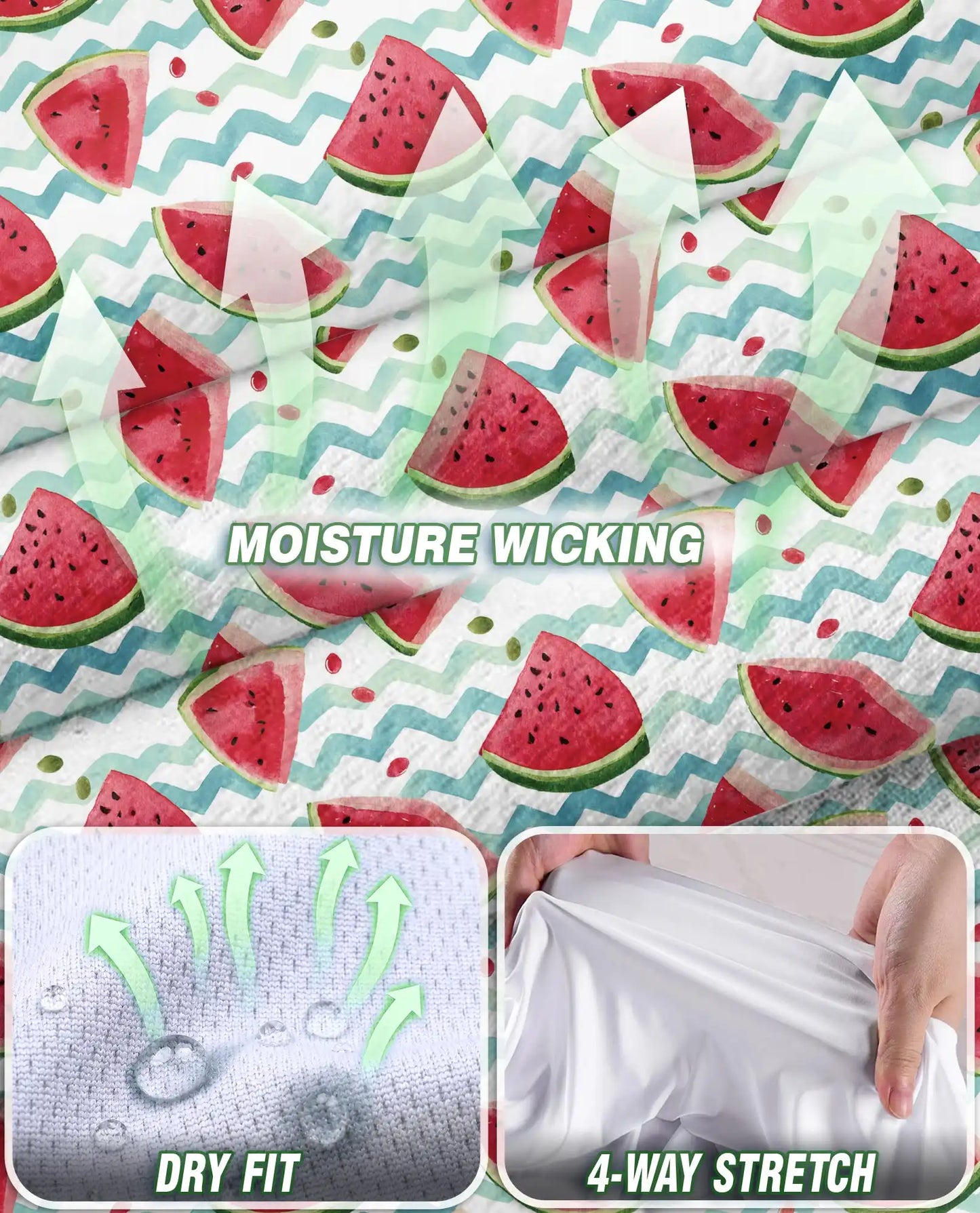 Watermelon Chevron Pattern Sleeveless Polo Shirt for Women| Azhawaiian