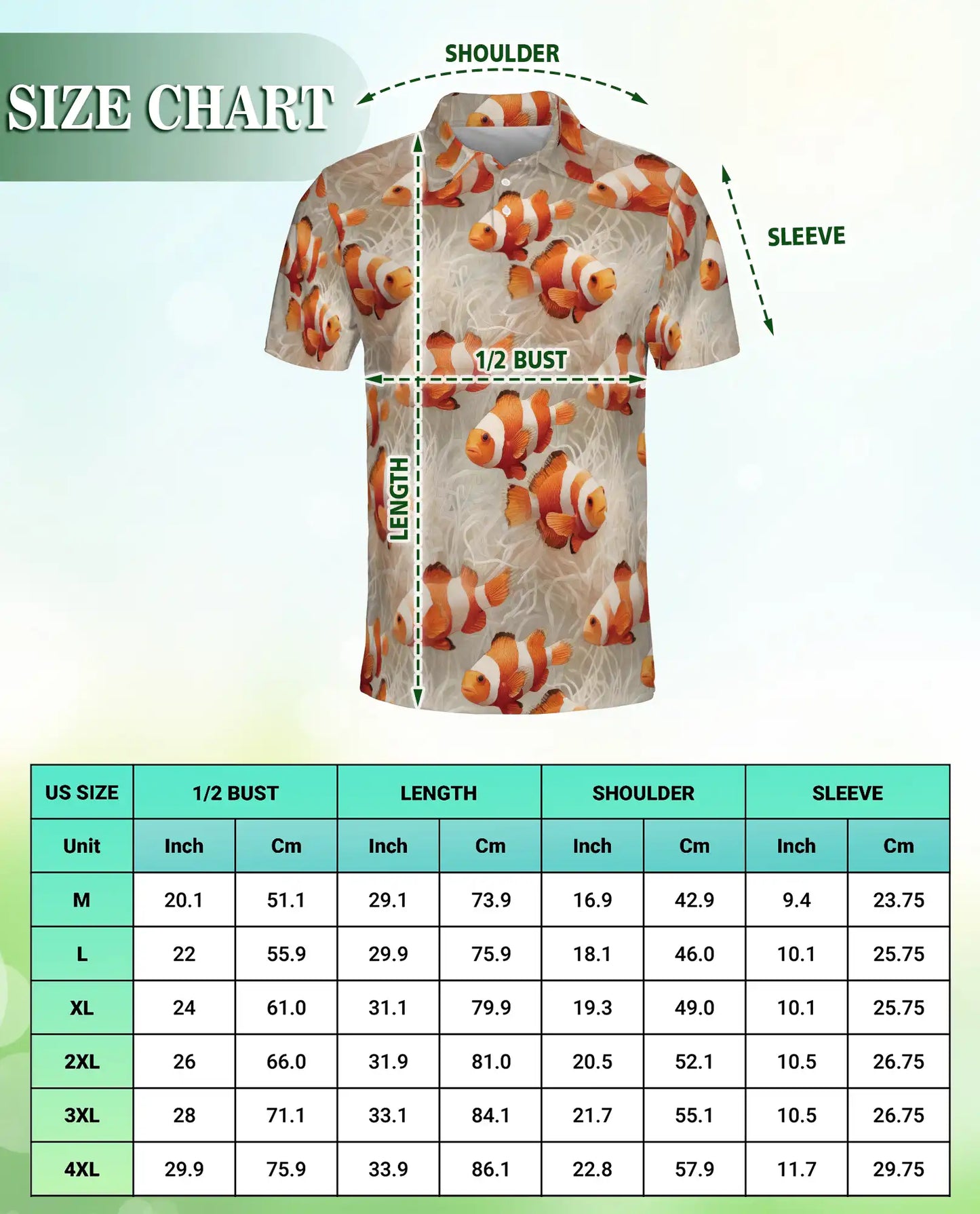 Clownfish Ocean Reef Polo Shirt Tropical Marine Life Coastal Pattern | Azhawaiian